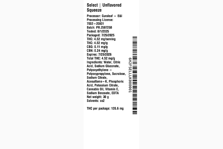 Unflavored Squeeze by Select