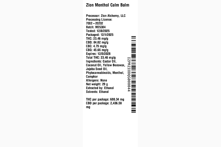 Menthol Calm by Zion