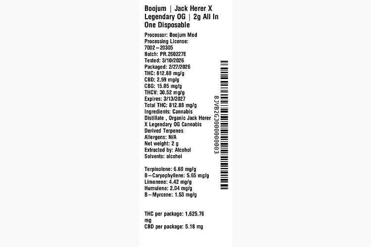 Jack Herer X Legendary OG by Boojum