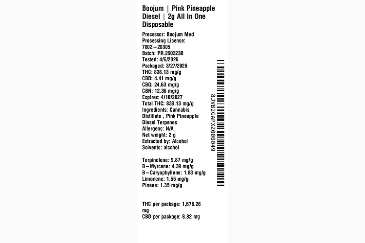 Pink Pineapple Diesel by Boojum