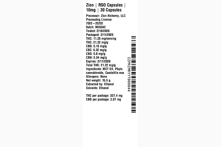 RSO Capsules by Zion