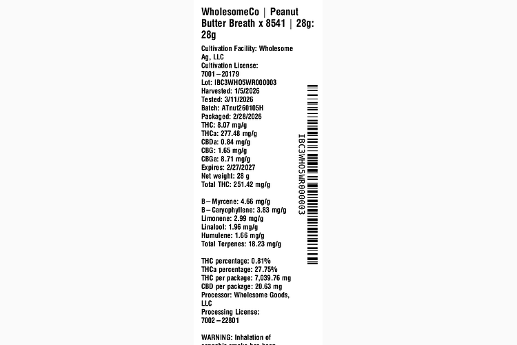 Peanut Butter Breath x 8541 by WholesomeCo