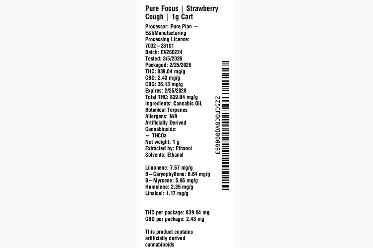 Strawberry Cough by Pure Plan