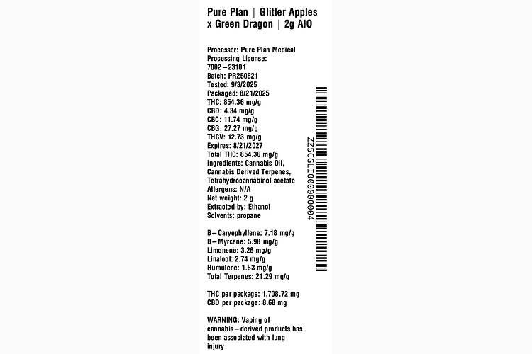 Glitter Apples x Green Dragon by Pure Plan