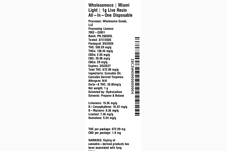 Miami Light by WholesomeCo