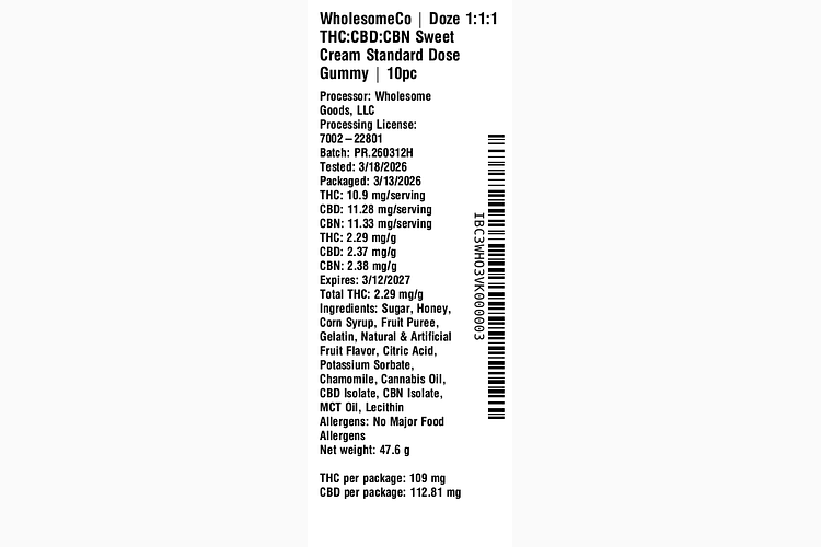 Doze Sweet Cream by WholesomeCo