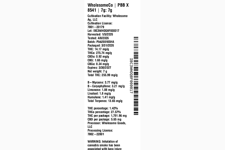 PBB X 8541 by WholesomeCo