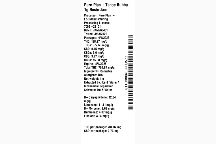 Tahoe Bubba by Pure Plan