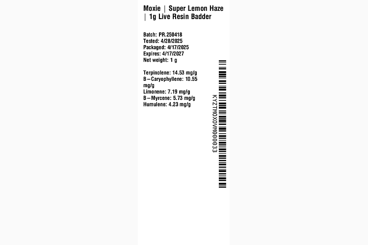 Super Lemon Haze | 1g Live Resin Badder by Moxie