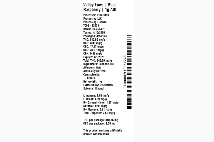 Blue Raspberry by Valley Lows