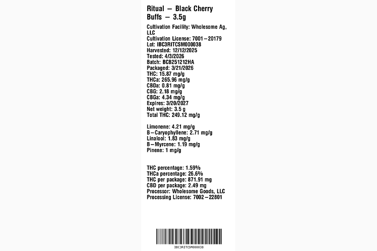 Black Cherry Buffs by Ritual