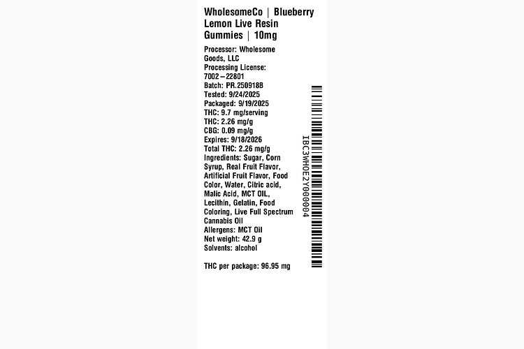 Blueberry Lemon by WholesomeCo