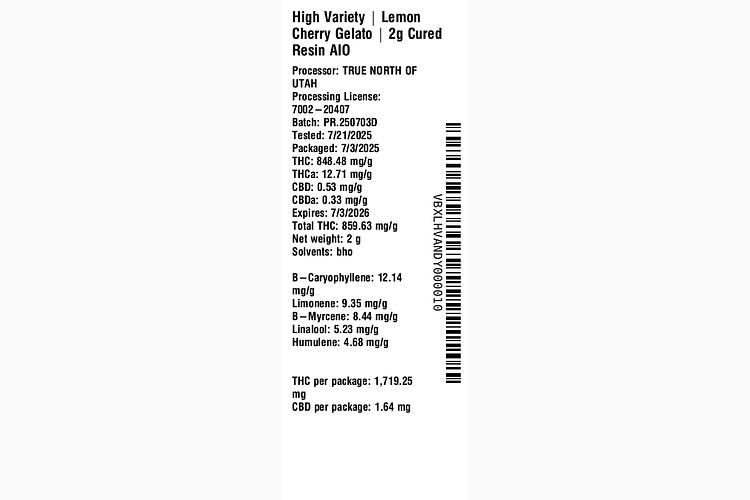 Lemon Cherry Gelato by High Variety