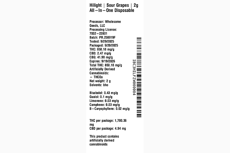 Sour Grapes Flavored All-in-One by Hilight