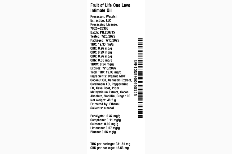 One Love Intimate Oil by Fruit of Life