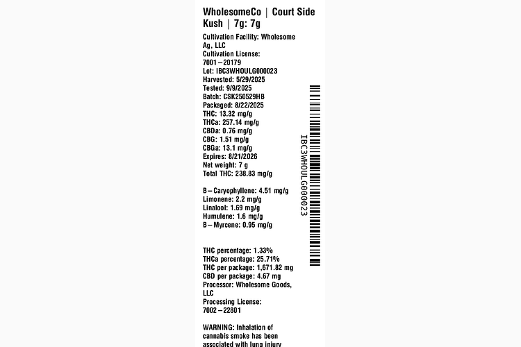 Court Side Kush by WholesomeCo