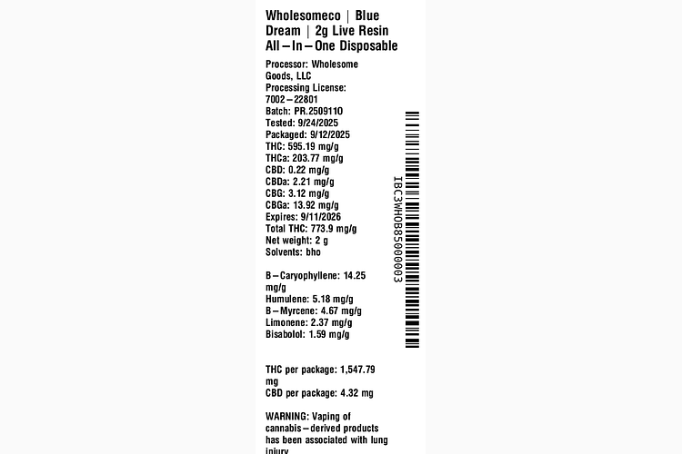 Blue Dream by WholesomeCo