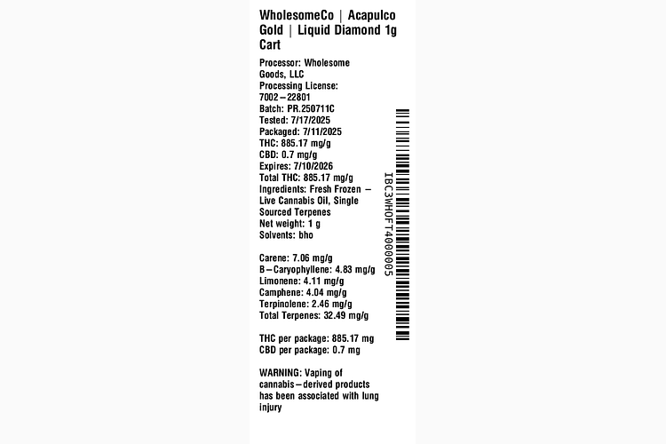 Acapulco Gold by WholesomeCo