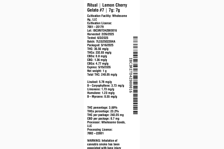 Lemon Cherry Gelato #7 by Ritual