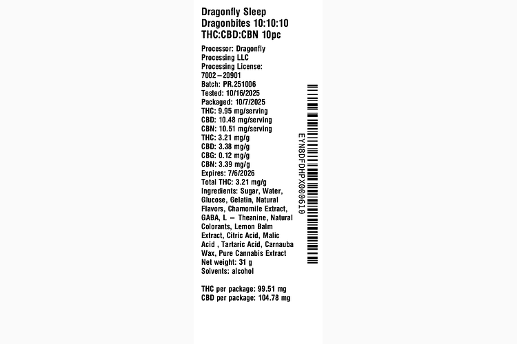 Sleep Dragonbites by Dragonfly