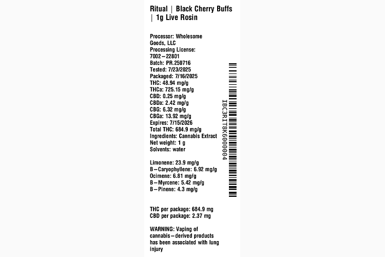 Black Cherry Buffs by Ritual