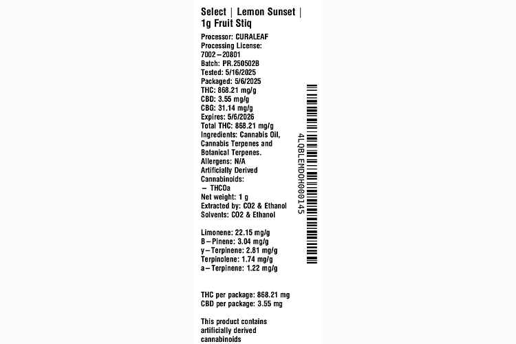 Lemon Sunset Fruit Stiq by Select