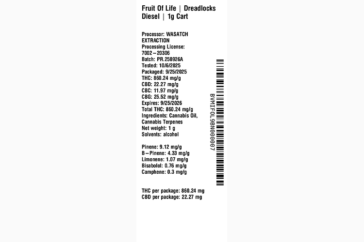 Dreadlocks Diesel by Fruit of Life