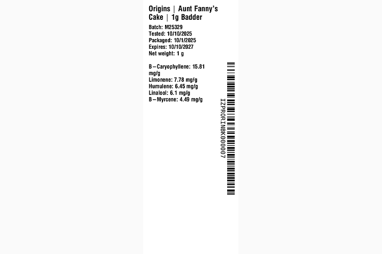 Aunt Fanny's Cake by Origins