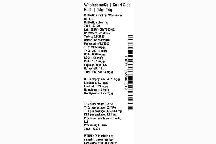 Court Side Kush by WholesomeCo