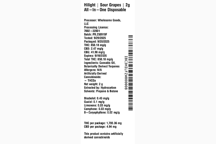 Sour Grapes Flavored All-in-One by Hilight