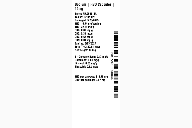 RSO Capsules by Boojum