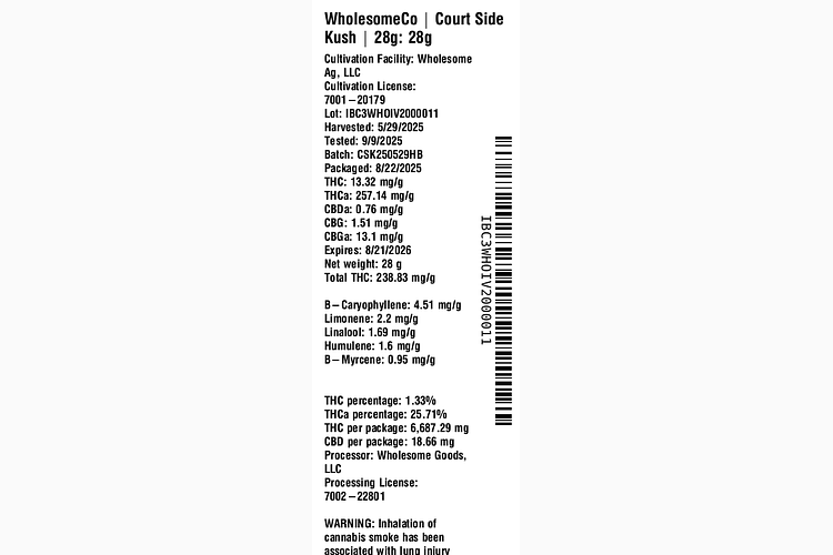 Court Side Kush by WholesomeCo