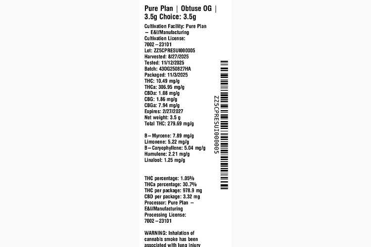 Obtuse OG by Pure Plan