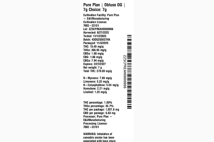 Obtuse OG by Pure Plan