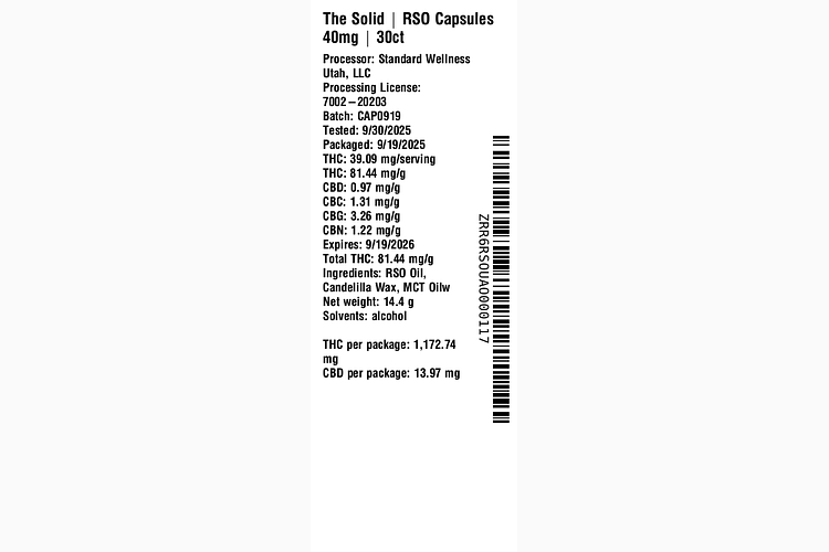 RSO 40mg by The Solid