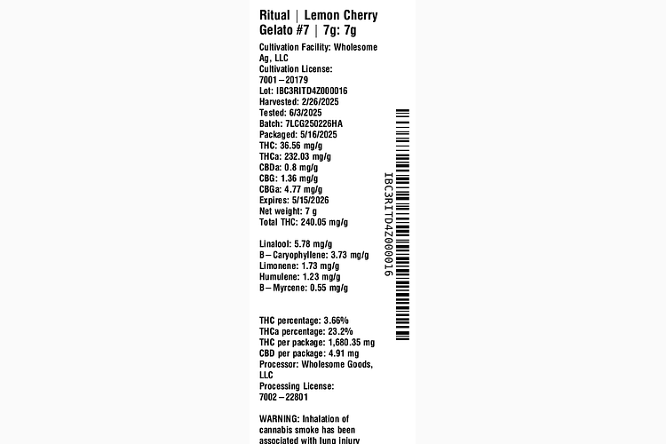 Lemon Cherry Gelato #7 by Ritual