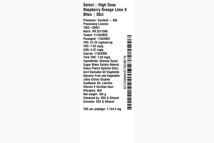 Raspberry Orange Lime X Bites by Select