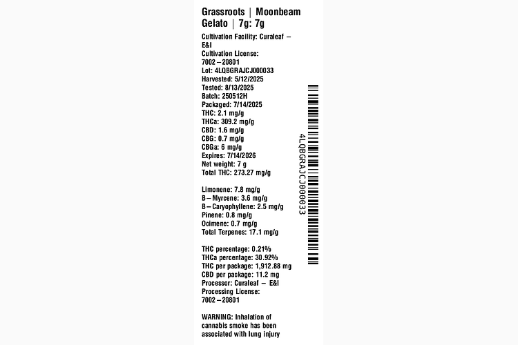 Moonbeam Gelato by Grassroots