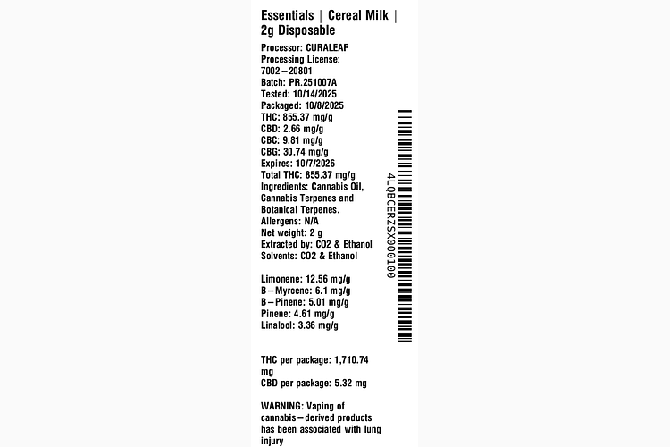 Cereal Milk by Essentials