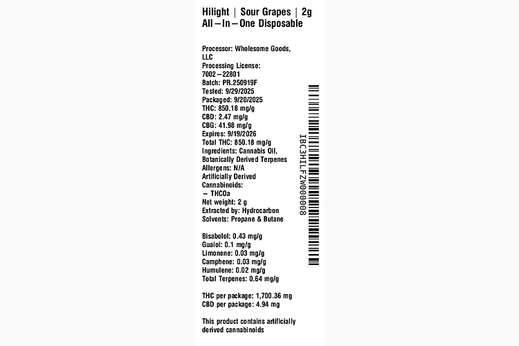 Sour Grapes Flavored All-in-One by Hilight