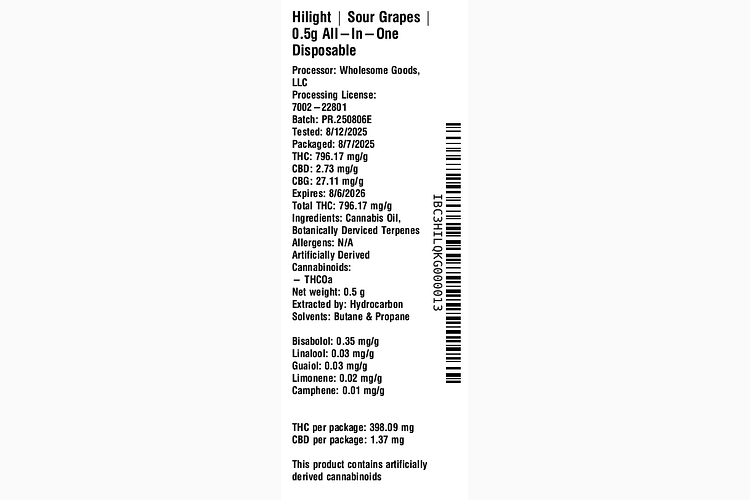 Sour Grapes Flavored All-in-One by Hilight