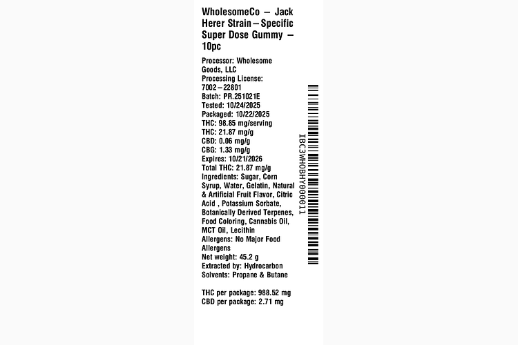 Jack Herer by WholesomeCo