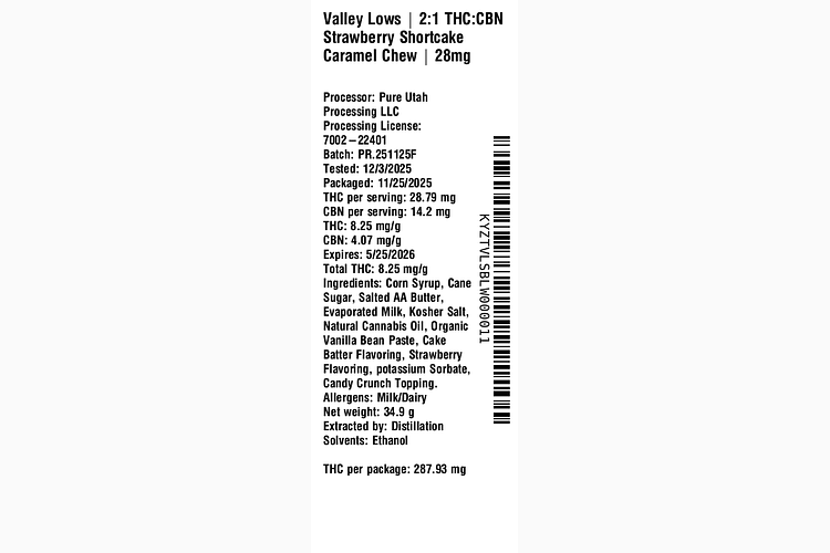 Strawberry Shortcake Caramel Chew by Valley Lows