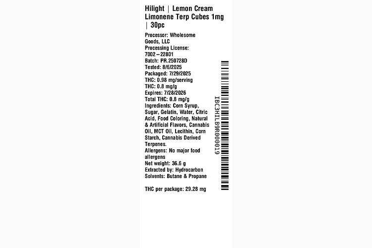 Lemon Cream Limonene Terp by Hilight