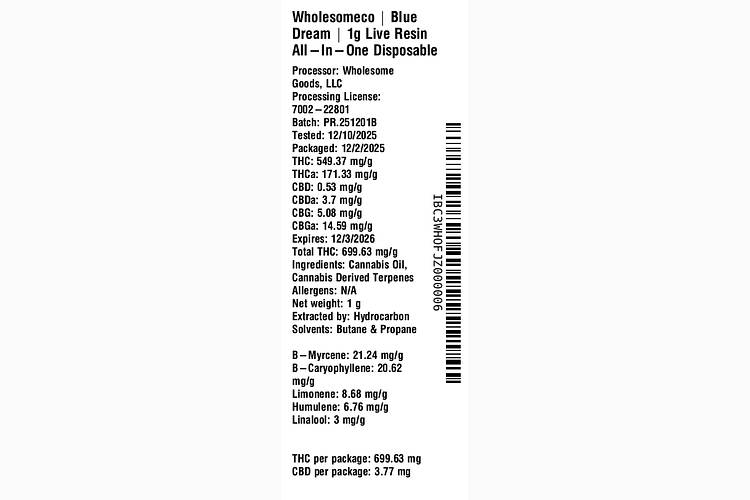 Blue Dream by WholesomeCo