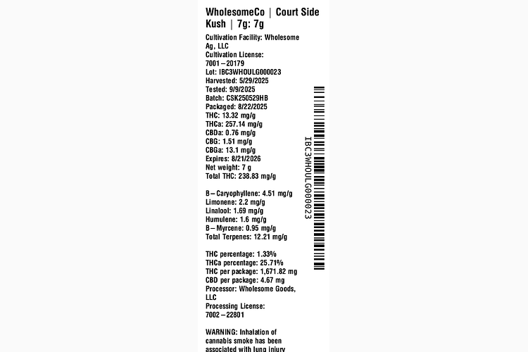 Court Side Kush by WholesomeCo