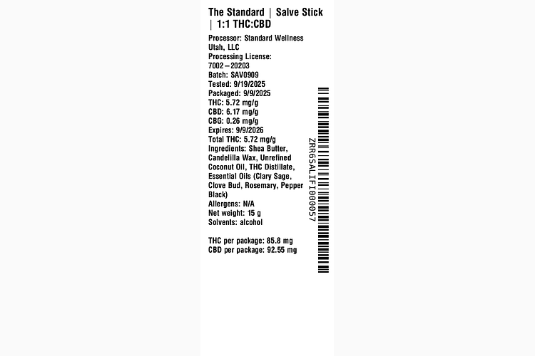 Salve Stick 1:1 THC:CBD by The Standard