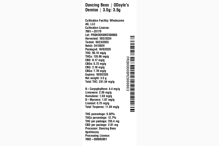 ODoyle's Demise by Dancing Bees Apothecary