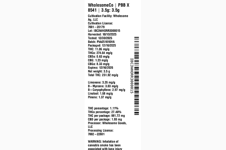 PBB X 8541 by WholesomeCo