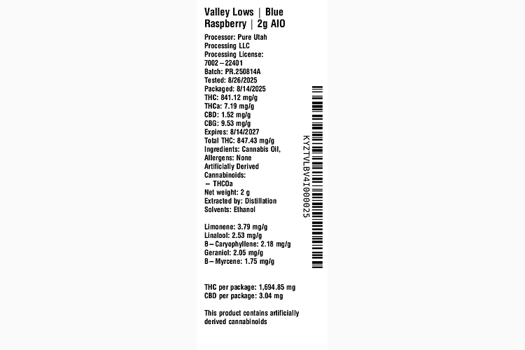 Blue Raspberry by Valley Lows